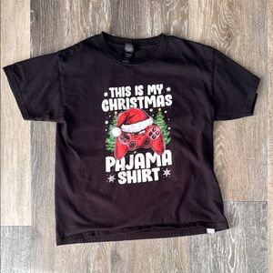 Kids Christmas Pajama Shirt - Black
